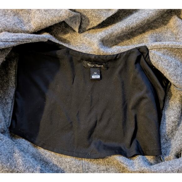 White House Black Market Gray Ombre Felted Wool Wrap Cardigan Jacket Size Medium - Picture 8 of 11